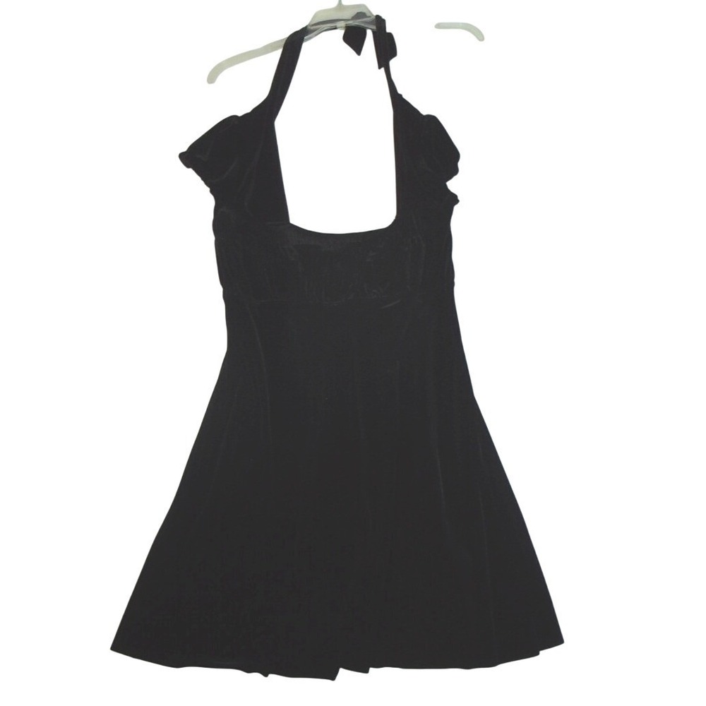Urban Outfitters Women's Smocked Black Velvet‎ Dress Mini Size XL Whimsigoth